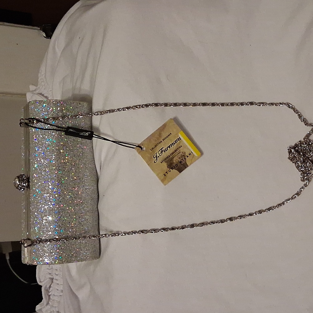 J. Furmani Silver Glitter Evening Bag - Picture 3 of 12